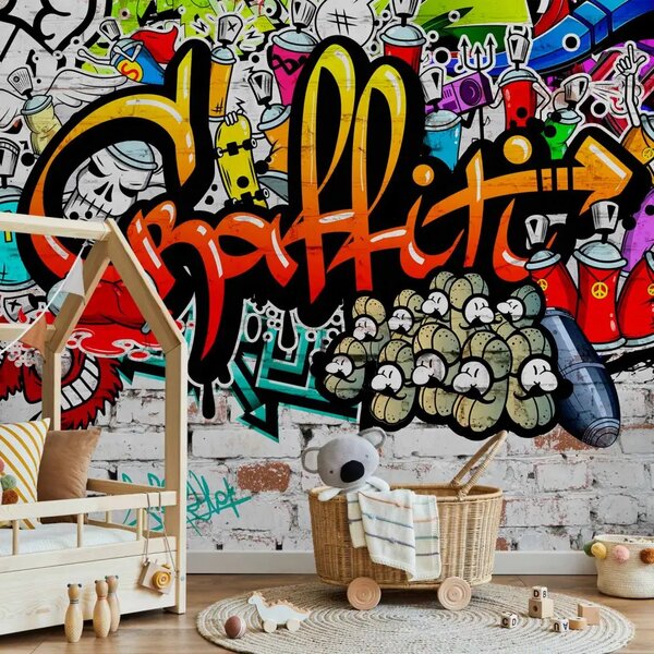 Carta da parati moderna Graffiti colorati