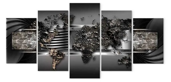 Quadro Mappa del mondo nero