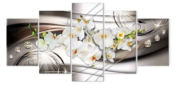 Quadro su tela Orchidea con diamanti