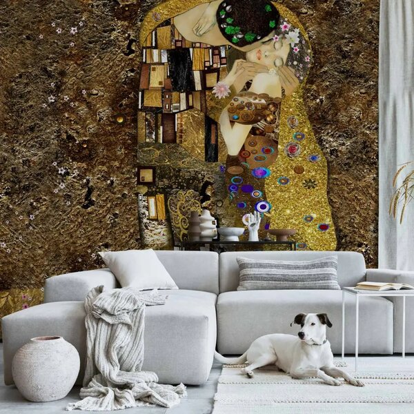 Carta da parati Ispirazione Klimt - Il bacio d’oro