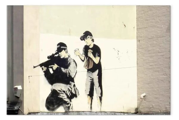 Quadro moderno Cecchino e bambino Banksy