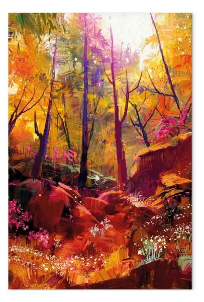 Quadro contemporaneo Bosco dipinto