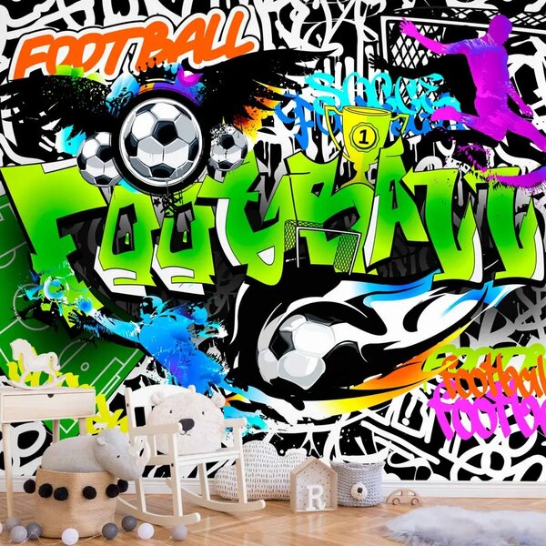Carta da parati moderna Graffiti di calcio