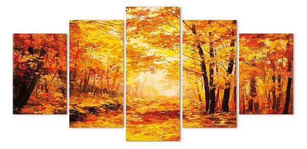 Quadro su tela Viale d'autunno