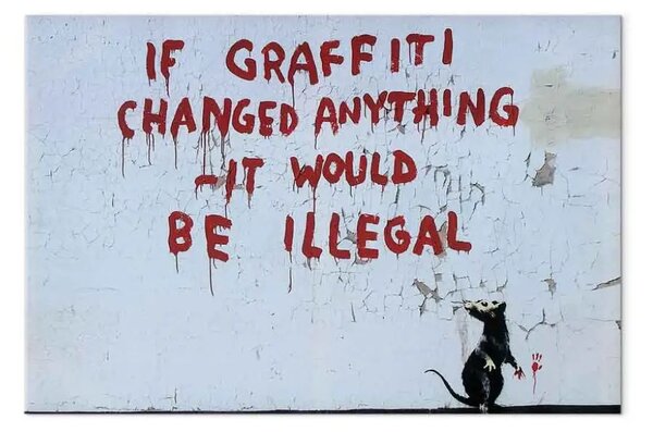 Quadro su tela Se i graffiti cambiassero qualcosa Banksy