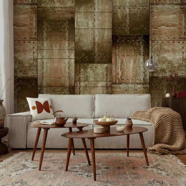 Carta da parati design Mosaico d'ottone