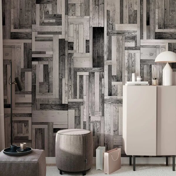 Carta da parati design Labirinto grigio
