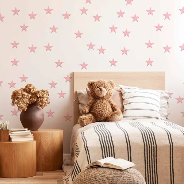 Carta da parati design Stelle rosa