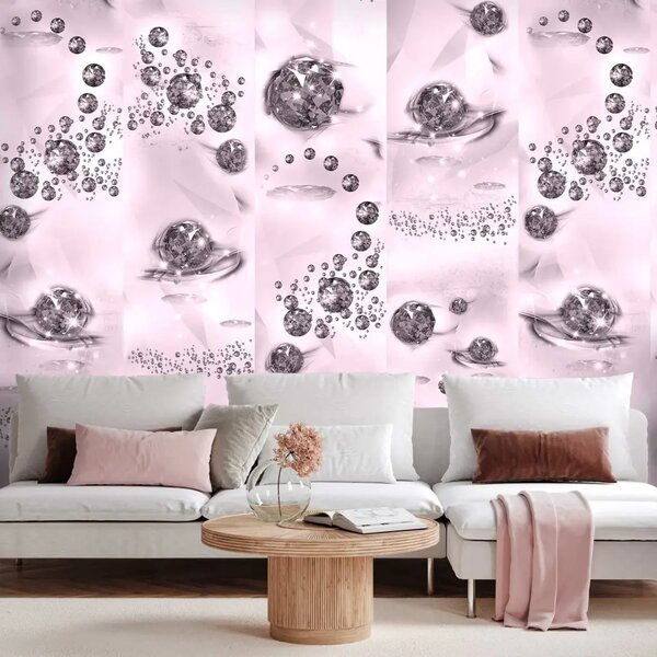 Carta da parati design Gioielli rosa