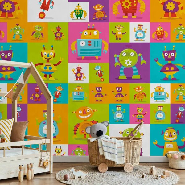 Carta da parati design Robot colorati