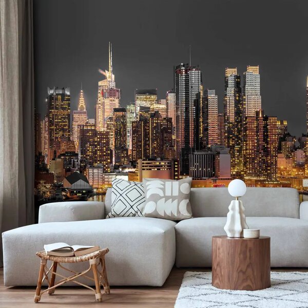 Carta da parati Crepuscolo su Manhattan - Paesaggio urbano di grattacieli a New York