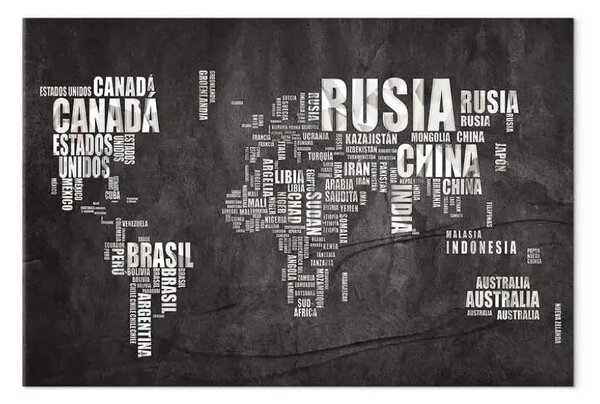 Quadro Mappa del mondo: Mundo Negro