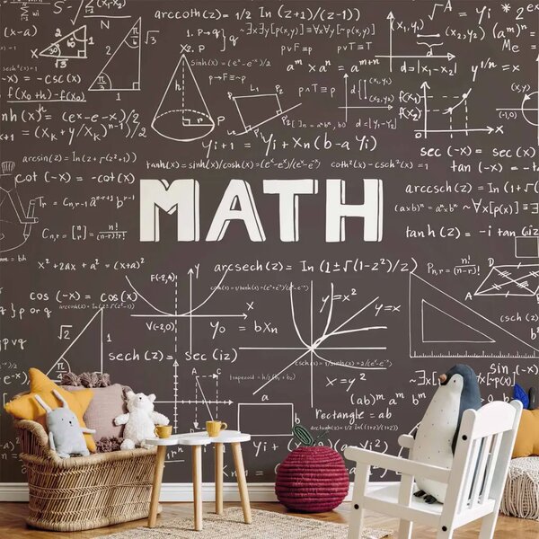 Carta da parati Matematica - Lavagna con scritte e formule matematiche per una stanza