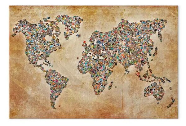 Quadro su tela Cartoline dal mondo