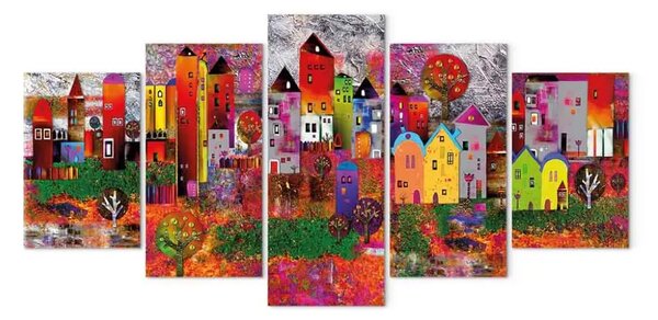 Quadro su tela Piccola cittadina colorata