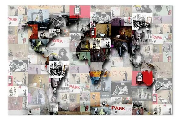 Quadro su tela Mappa: Ispirazione di Banksy