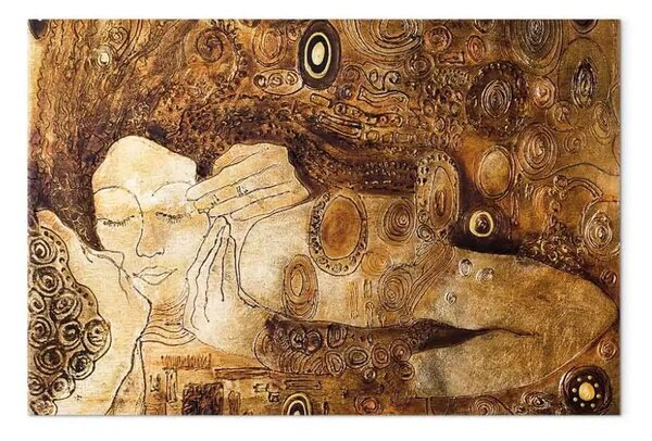 Quadro Bacio dorato - coppia innamorata in stile liberty