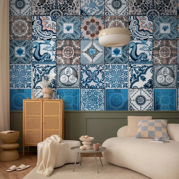 Carta da parati design Arabesco blu