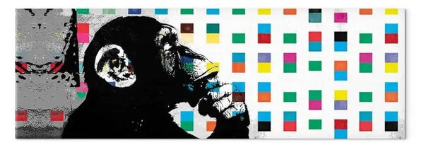 Quadro contemporaneo Scimmia pensante Banksy