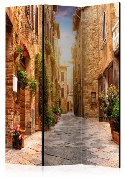 Paravento design Vicolo colorato Toscana - architettura mattoni, città italiana