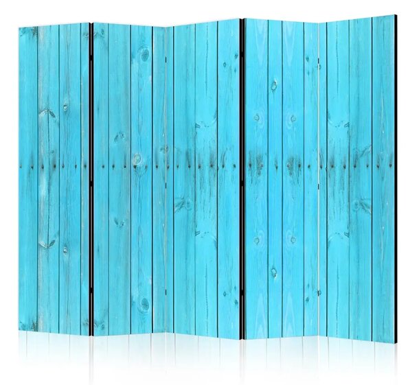 Paravento separè Assi blu II - texture delle tavole di legno azzurro chiaro