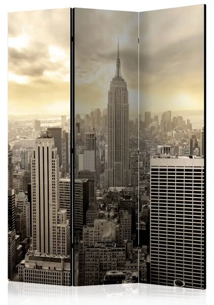 Paravento design Luce di New York - architettura della città con vista sui grattacieli