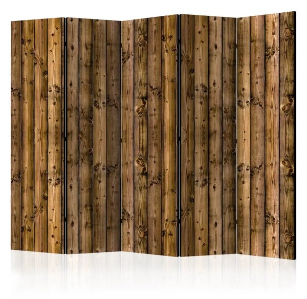Paravento design Cottage campagna II - texture legno marrone