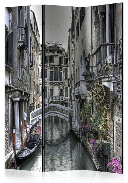 Paravento design Venezia romantica - architettura in mattoni della città sull'acqua