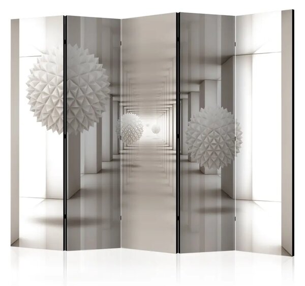 Paravento Porta al futuro II - illusione di figure astratte nello spazio