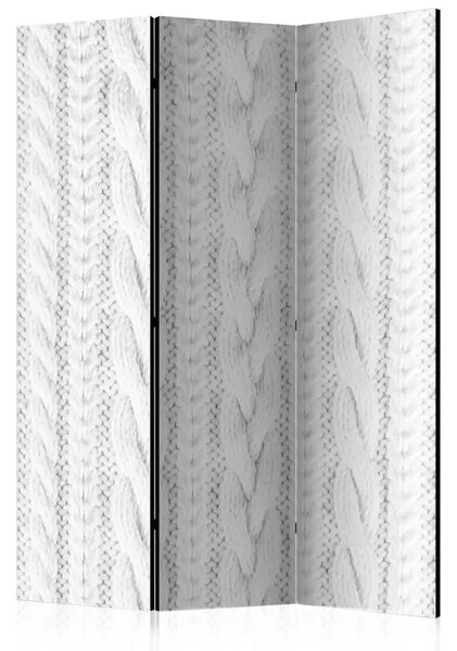 Paravento Intreccio bianco - tessuto bianco chiaro con pattern decorativo