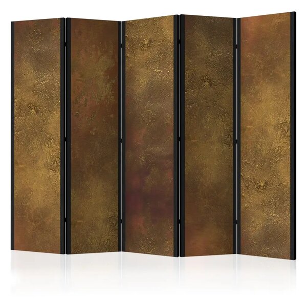 Paravento Tentazione d'oro II - texture marrone con delicato contrasto dorato