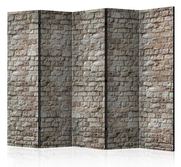 Paravento separè Realtà II - texture urbana di mattoni grigi e beige