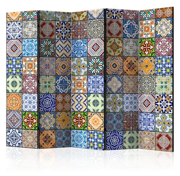 Paravento separè Mosaico colorato II - texture di mosaico colorato in stile etnico