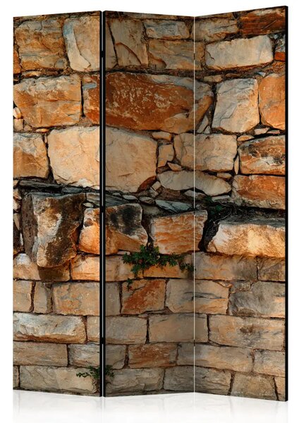 Paravento design Preludio al giorno - texture di mattoni al tramonto