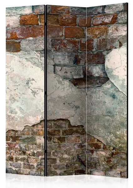 Paravento Muri frantumati - texture architettonica di mattoni urbani e cemento