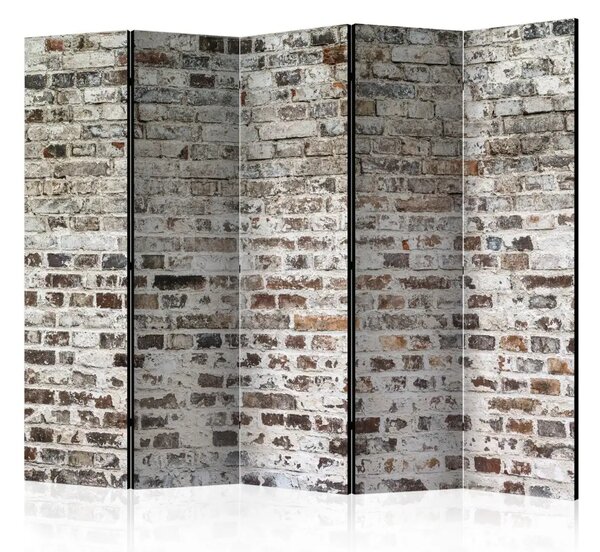 Paravento separè Vecchi muri II - texture urbana di mattoni con elementi di cemento