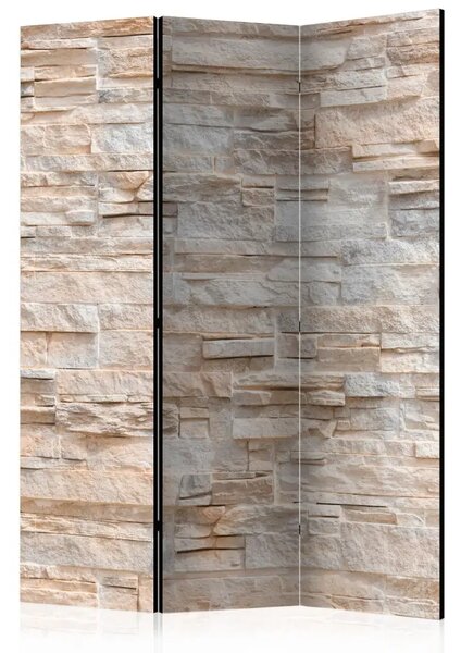 Paravento Raffinatezza in pietra - texture architettonica di mattoni beige