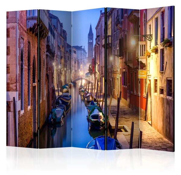 Paravento design Sera a Venezia II - architettura della città con luci accese