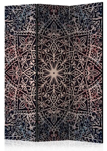 Paravento design Complessità spirituale - mandala su sfondo scuro in tema orientale Zen