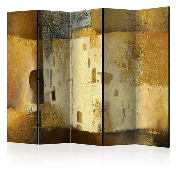 Paravento Curiosità d'oro II - astrazione in tema artistico
