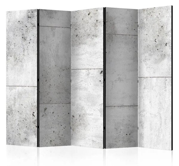 Paravento separè Concretum murum II - texture che imita scale di cemento urbano grigio