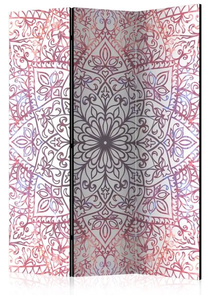 Paravento separè Perfezione etnica - mandala colorata su sfondo bianco in tema Zen