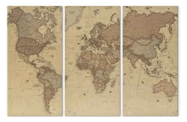 Quadro contemporaneo Mappa del mondo elegante