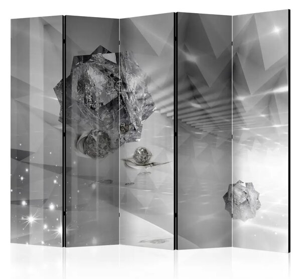 Paravento separè Grigio astratto II - diamante nel bagliore di un corrido