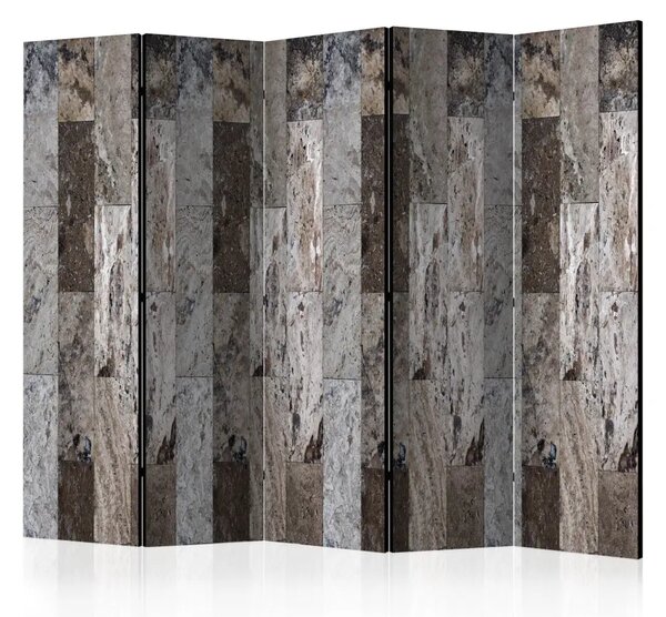 Paravento design Mosaico di marmo II - mosaico marrone-grigio