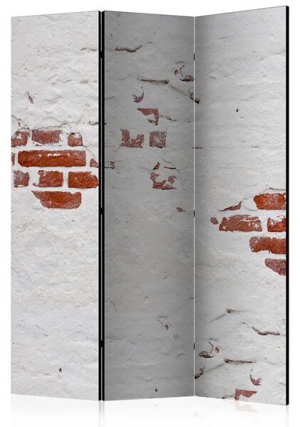 Paravento separè Segreto di pietra - texture architettonica di mattoni e cemento bianco