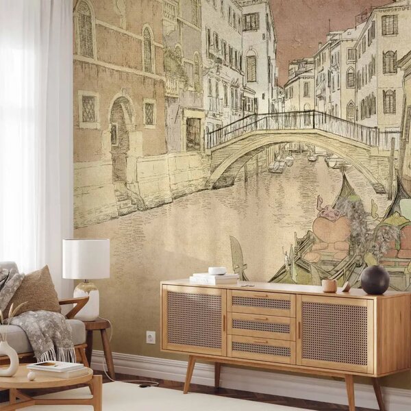 Carta da parati Gondole a Venezia - Dettagli dell'architettura della città