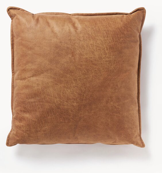 Cuscino decorativo grande in pelle Lennon, 60 x 60 cm