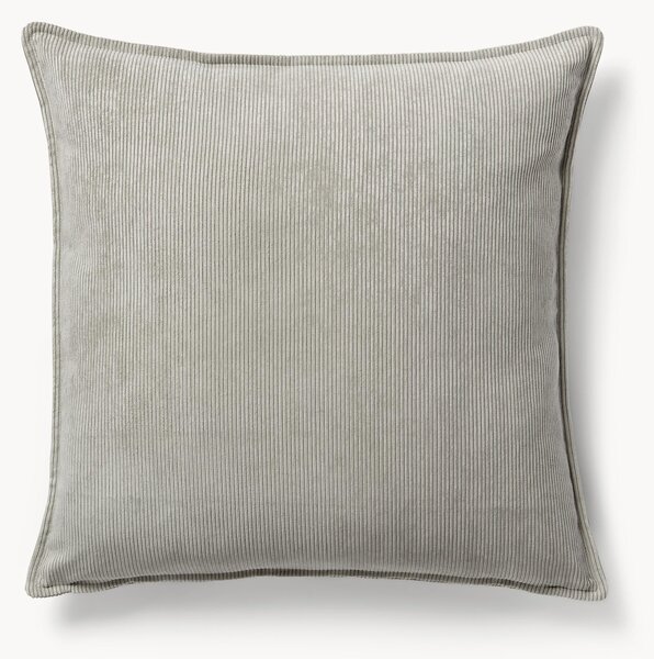 Cuscino decorativo grande in velluto a coste Lennon, 60 x 60 cm