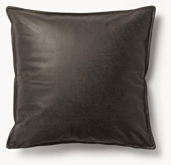 Cuscino decorativo grande in pelle Lennon, 60 x 60 cm
